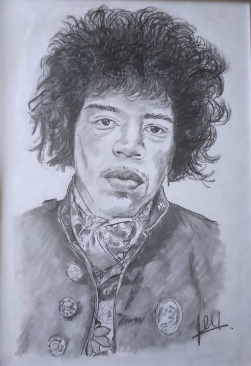 Dessin de jimi hendrix