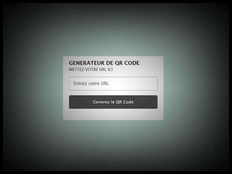 Capture d'écran d'une appli generateur de QRcode